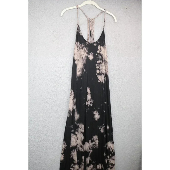 T-Party Tie-Dye Maxi Dress-Large-Braided Criss-Cross Back-Hippie-Boho - Picture 1 of 12